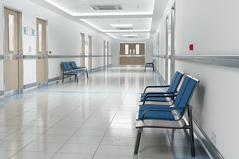 Long hospital corridor